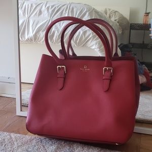 Large, Red Kate Spade Work Tote Bag